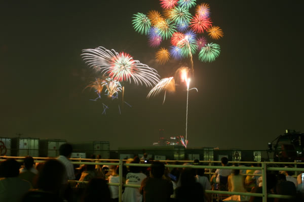 東京湾大華火祭 レインボーブリッジ下
