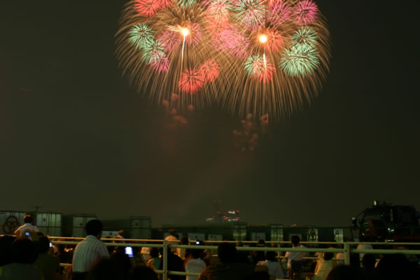 東京湾大華火祭 レインボーブリッジ下