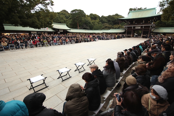 明治神宮で横綱の奉納土俵入り（手数入り）【東京の1月】